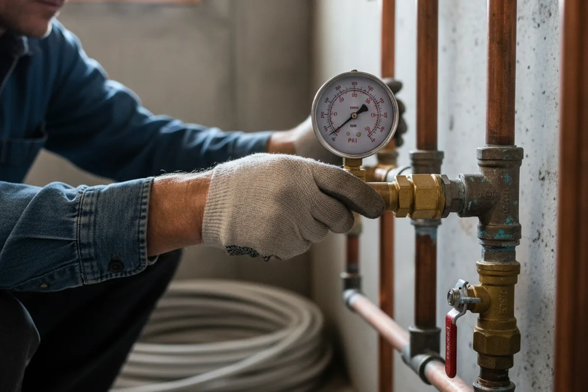 Pressure testing a repaired line during Water Line Repair in Peoa